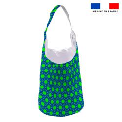 Kit sac seau motif géométrique bleu vert SAXO