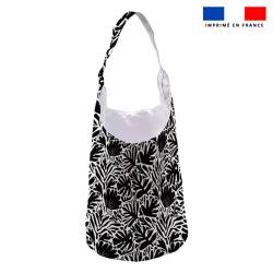 Kit sac seau motif jungle SAXO noir et blanc