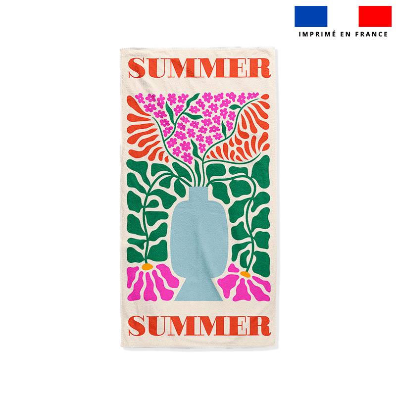Coupon pour serviette de plage motif flowers summer