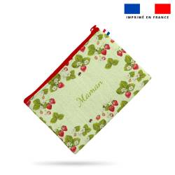 Kit pochette motif maman fraise
 Matière-Toile canvas blanc cassé 316 gr/m² - 148 cm