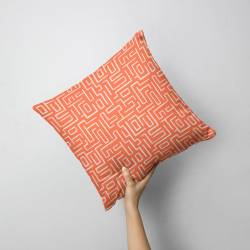 Forme abstraite labyrinthe - Fond orange