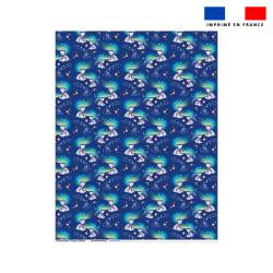 Coupon couverture bleu imprimé ours polaire - Création Stillistic