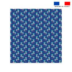 Coupon couverture bleu imprimé ours polaire - Création Stillistic