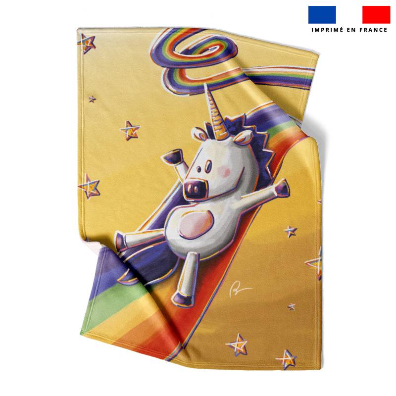 Coupon couverture imprimé licorne toboggan - Création Stillistic