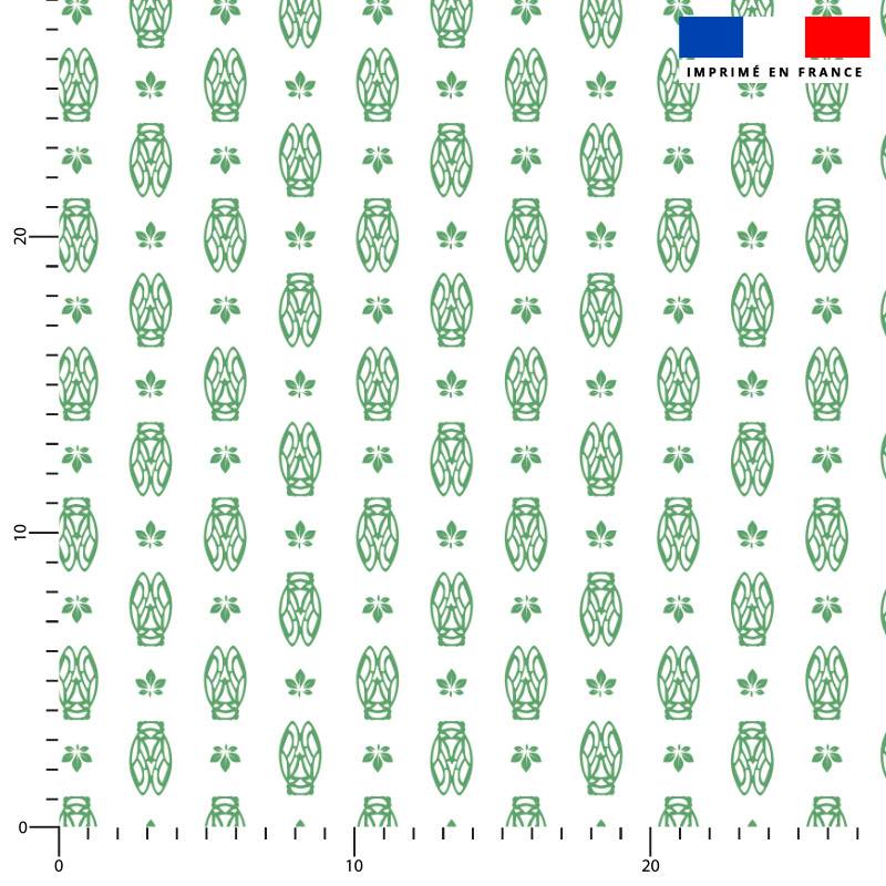 Petite cigale provençale verte - Fond blanc