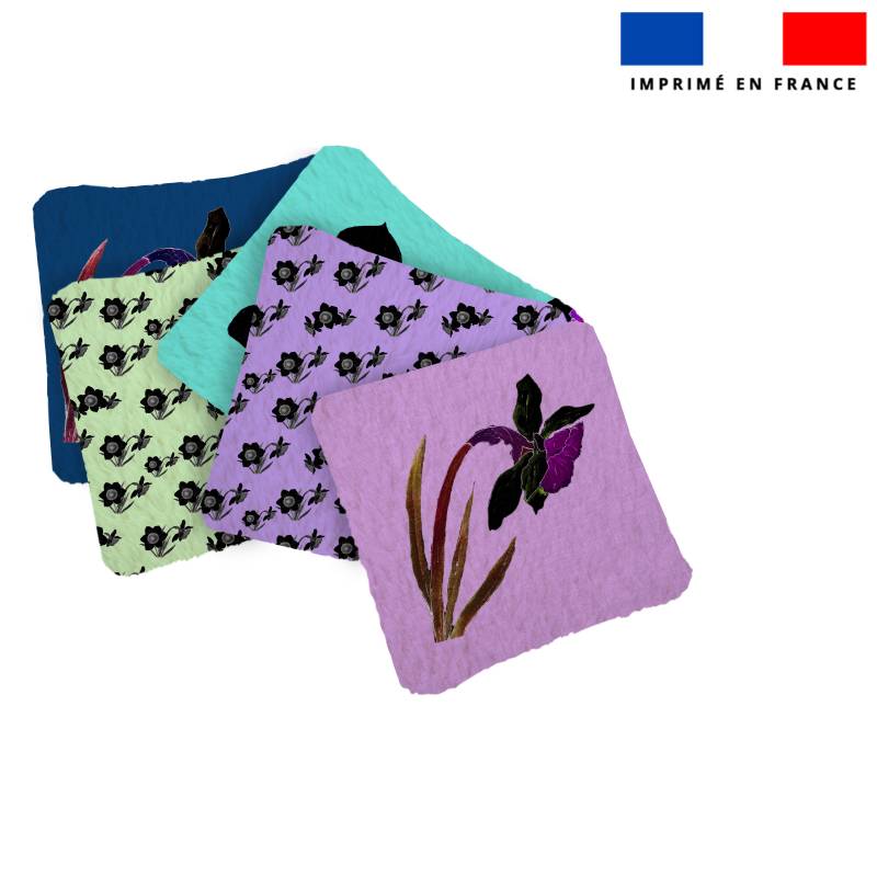 Coupon lingettes lavables motif jonquilles - Création Cat&Colours