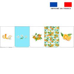 Lot de 5 essuie-mains en éponge motif oranges et fleurs d'oranger