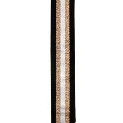 Bandoulière sangle 4x135 cm bicolore pailleté noir et blanc