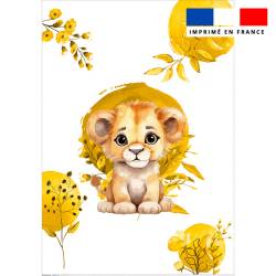 Coupon pour couette imprimé lionceau aquarelle