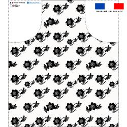 Patron imprimé blanc pour tablier jonquilles- Création Cat&Colours