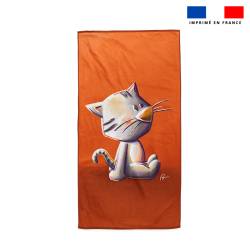 Coupon serviette de plage motif chat - Création Stillistic