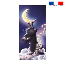 Coupon serviette de plage motif chat Sirius - Création Stillistic