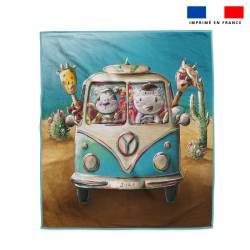 Coupon serviette de plage motif hippopotame van - Création Stillistic