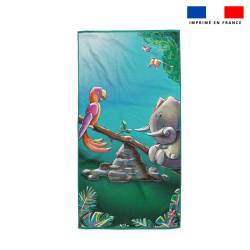 Coupon serviette de plage motif éléphant jungle - Création Stillistic