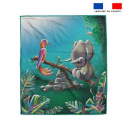 Coupon serviette de plage motif éléphant jungle - Création Stillistic