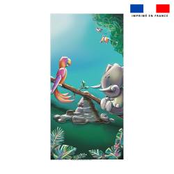 Coupon serviette de plage motif éléphant jungle - Création Stillistic