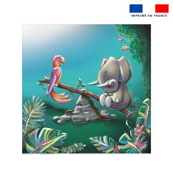 Coupon serviette de plage motif éléphant jungle - Création Stillistic