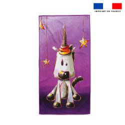 Coupon serviette de plage motif licorne - Création Stillistic