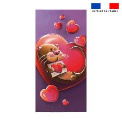 Coupon serviette de plage motif loutre coeur - Création Stillistic