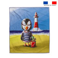 Coupon serviette de plage motif macareux - Création Stillistic