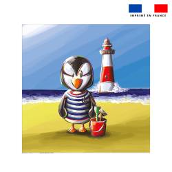 Coupon serviette de plage motif macareux - Création Stillistic