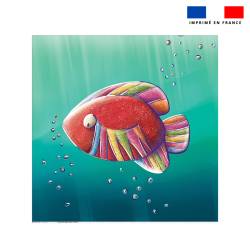 Coupon serviette de plage motif poisson acidulé - Création Stillistic