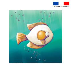 Coupon serviette de plage motif poisson oeuf - Création Stillistic