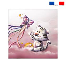 Coupon serviette de plage motif tigre blanc - Création Stillistic