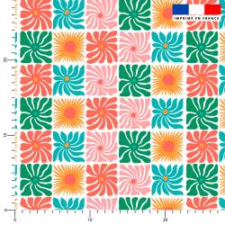 Fleurs hippies multicolores - Fond blanc