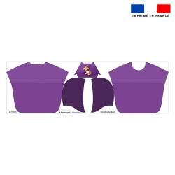 Kit poncho de bain violet motif hyène - Création Stillistic