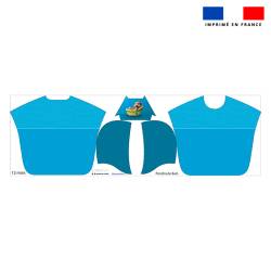 Kit poncho de bain bleu motif bébé loutre - Création Stillistic