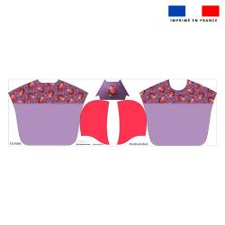 Kit poncho de bain violet motif loutre coeur - Création Stillistic