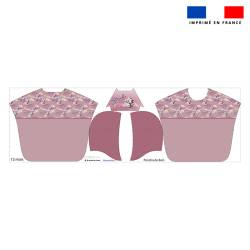 Kit poncho de bain rose motif tigre blanc arc-en-ciel - Création Stillistic