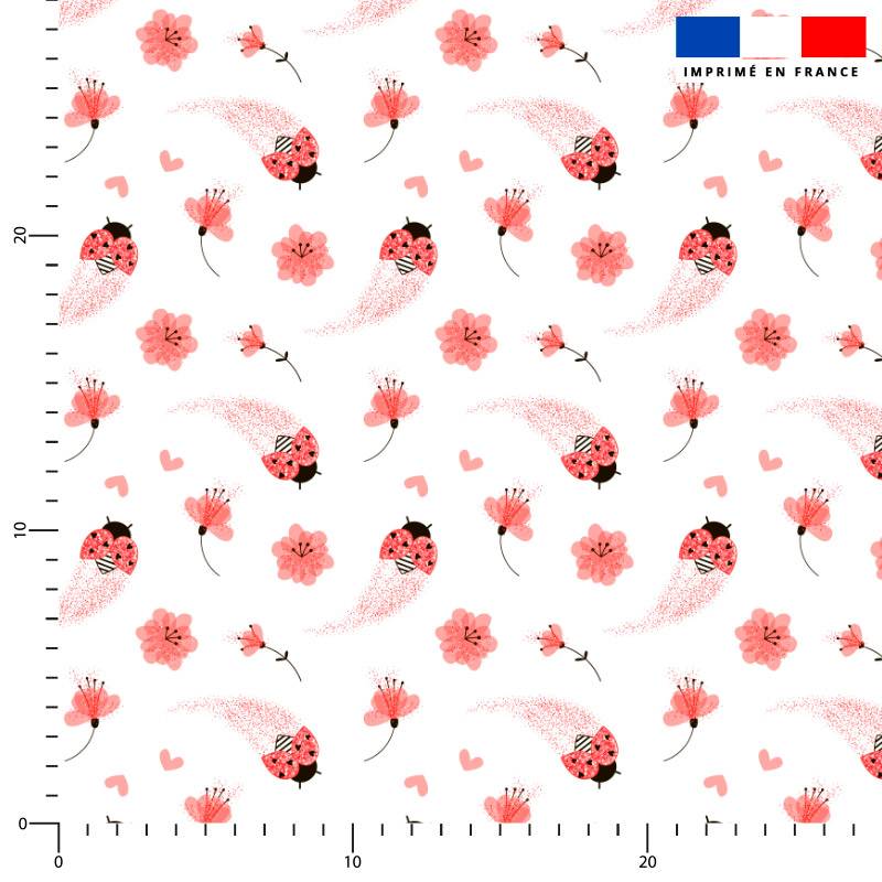 Coccinelle paillette rouge - Fond blanc