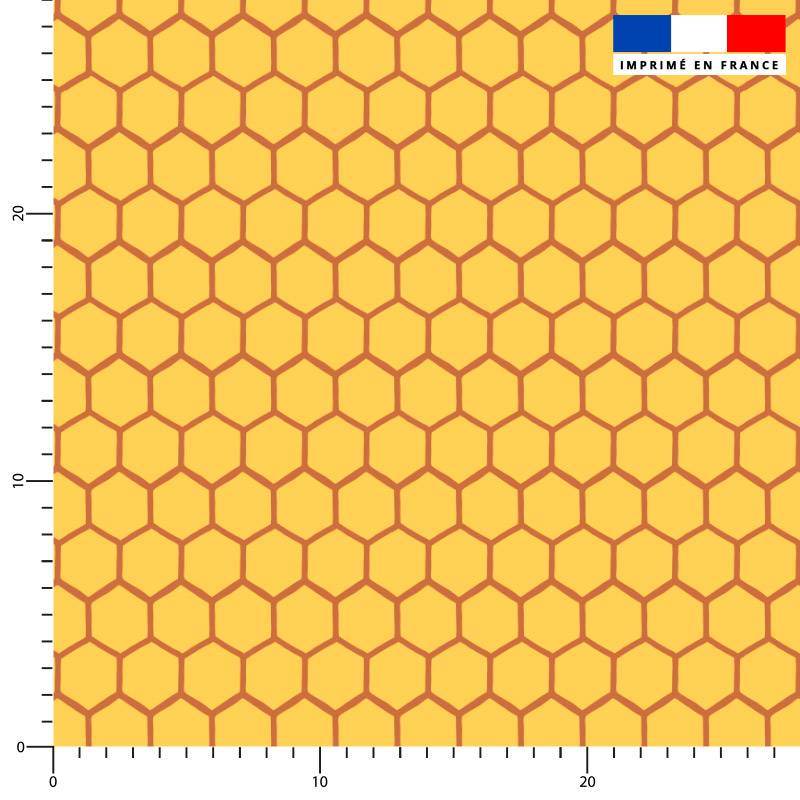 Alvéole d'abeille - Fond jaune