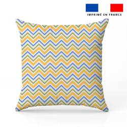 Chevrons jaune et bleu - Fond blanc