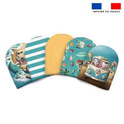 Kit mini-gants nettoyants motif hippo surf - Création Stillistic