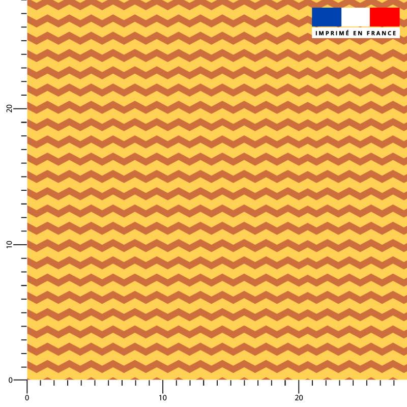 Chevron marron et jaune - Fond jaune