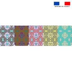 Lot de 5 essuie-mains en éponge motif damier pixel - Création Lili Bambou Design