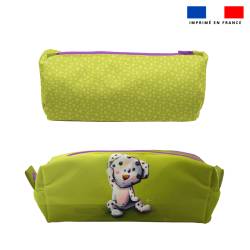 Kit trousse double compartiment motif bébé dalmatien + 1 trousse assortie - Création Stillistic