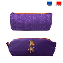 Kit trousse double compartiment motif girafe + 1 trousse assortie - Création Stillistic