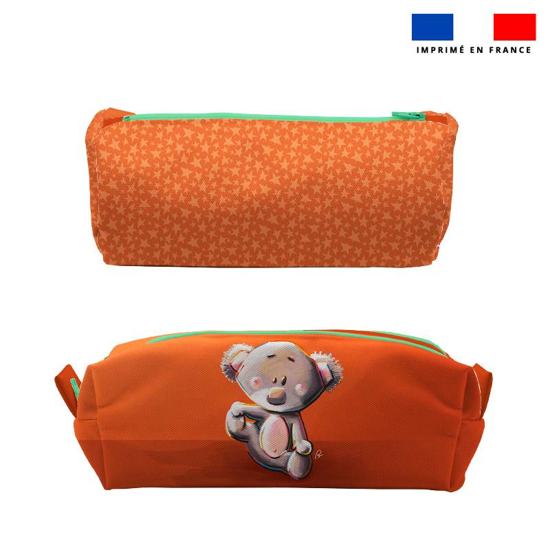 Kit trousse double compartiment motif bébé koala + 1 trousse assortie - Création Stillistic