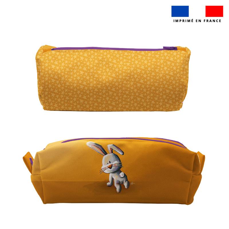 Kit trousse double compartiment motif lapin + 1 trousse assortie - Création Stillistic