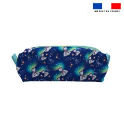 Kit trousse double compartiment motif ours polaire + 1 trousse assortie - Création Stillistic