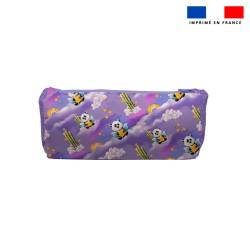 Kit trousse double compartiment motif ange panda + 1 trousse assortie - Création Stillistic