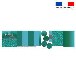 Kit trousse double compartiment motif singe + 1 trousse assortie - Création Stillistic