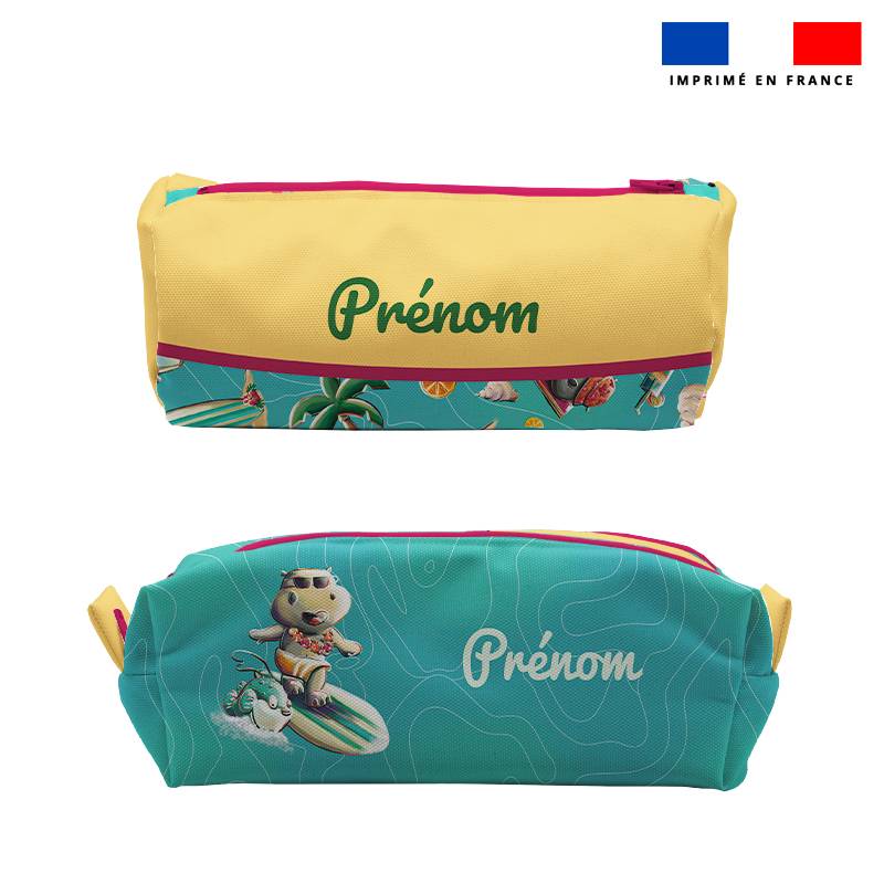 Kit trousses scolaires personnalisées - Hippo surf - Création Stillistic