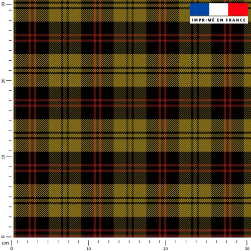 coupon - Coupon 270cm - Tartan noir et jaune  - Burlington 170 gr/m² - 146 cm