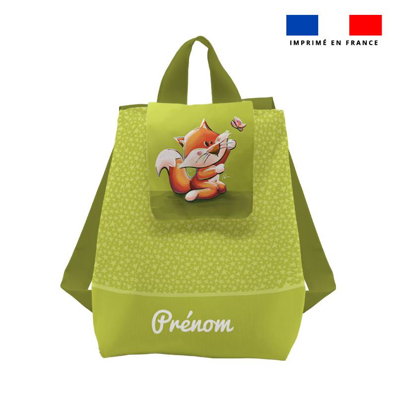 Kit sac à dos enfant personnalisé - Renard et papillon - Création Stillistic