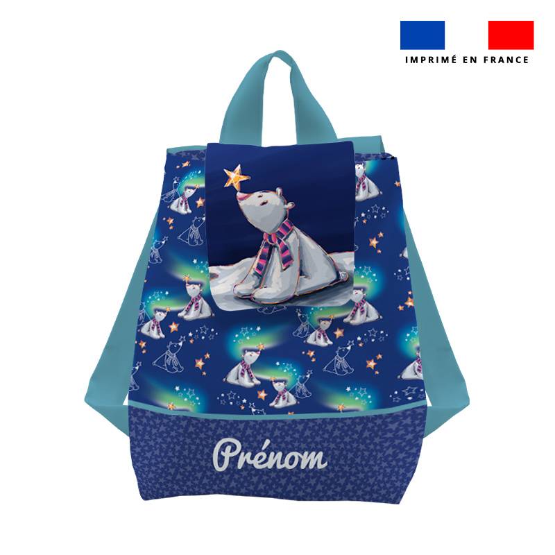 Kit sac à dos enfant personnalisé - Ours polaire - Création Stillistic